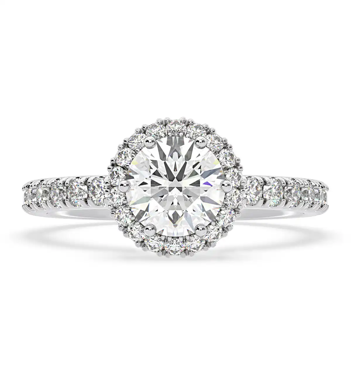 Alessandra Lab Diamond Engagement Ring 18KW Gold 1.70CT F/VS1