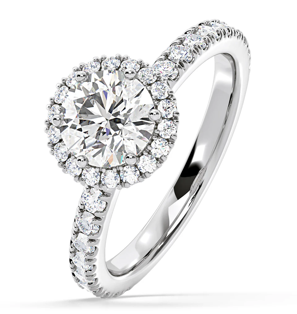 Alessandra Lab Diamond Engagement Ring 18KW Gold 2.10CT F/VS1