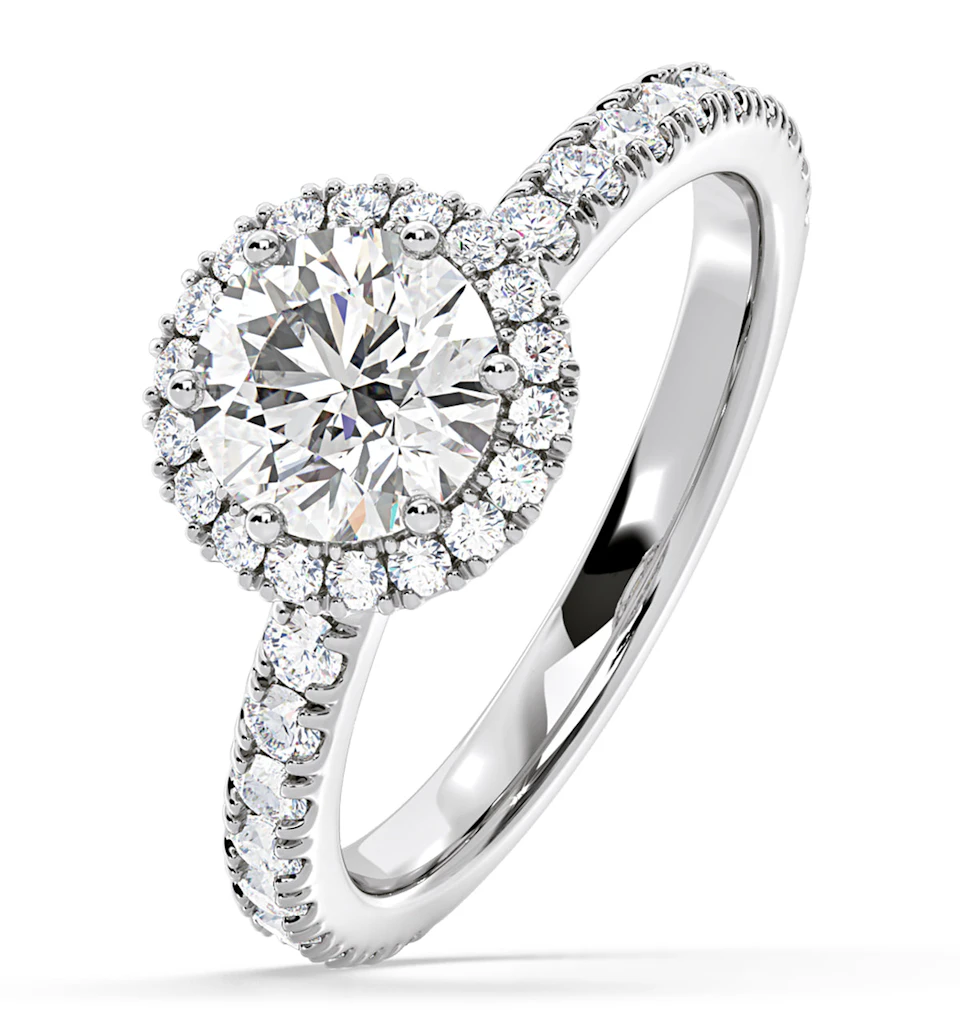 Alessandra Lab Diamond Engagement Ring 18KW Gold 1.70CT F/VS1