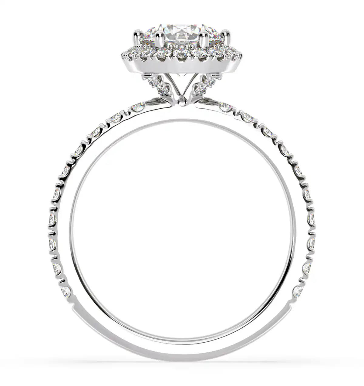 Alessandra Lab Diamond Engagement Ring 18KW Gold 2.10CT F/VS1