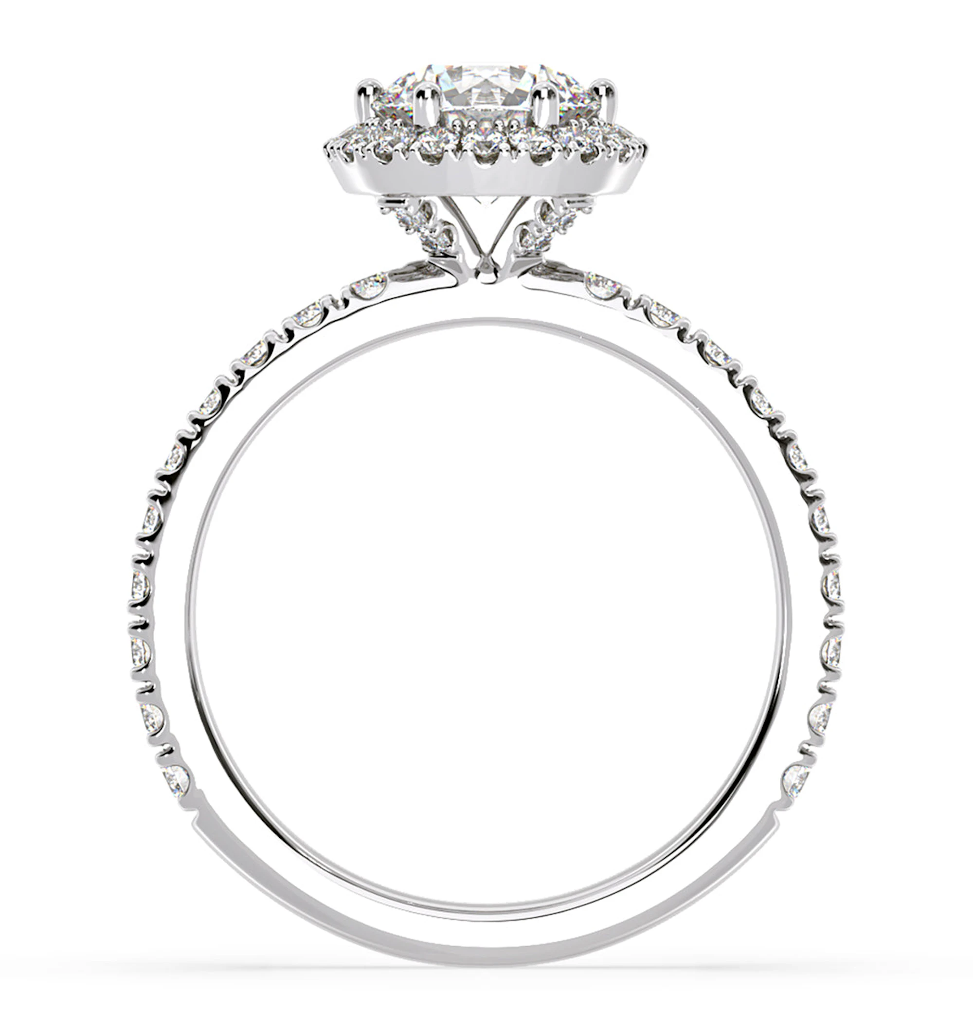 Alessandra Lab Diamond Engagement Ring 18KW Gold 2.10CT F/VS1