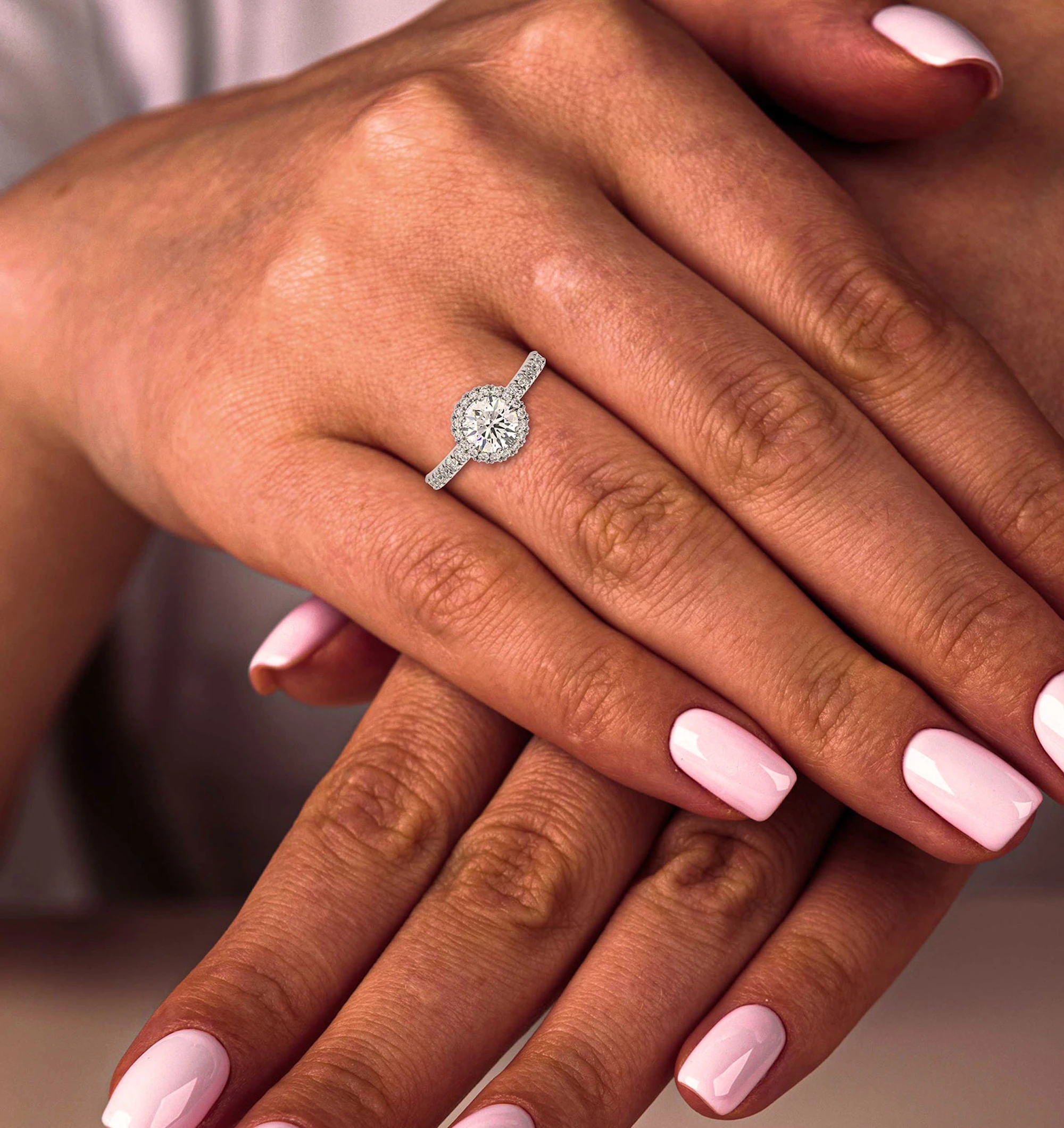 Alessandra Lab Diamond Engagement Ring 18KW Gold 2.10CT F/VS1