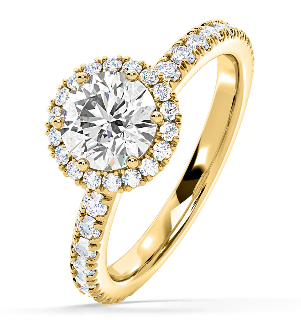 Alessandra Lab Diamond Engagement Ring 18K Gold 1.70CT F/VS1