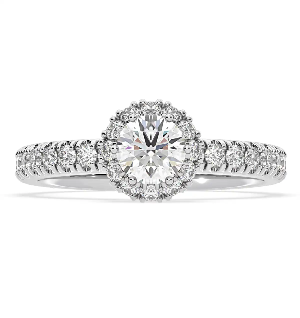 Alessandra Lab Diamond Engagement Ring 18KW Gold 1.10CT F/VS1
