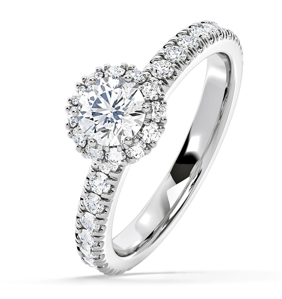 Alessandra GIA Diamond Engagement Ring 18KW Gold 1.35CT G/SI2