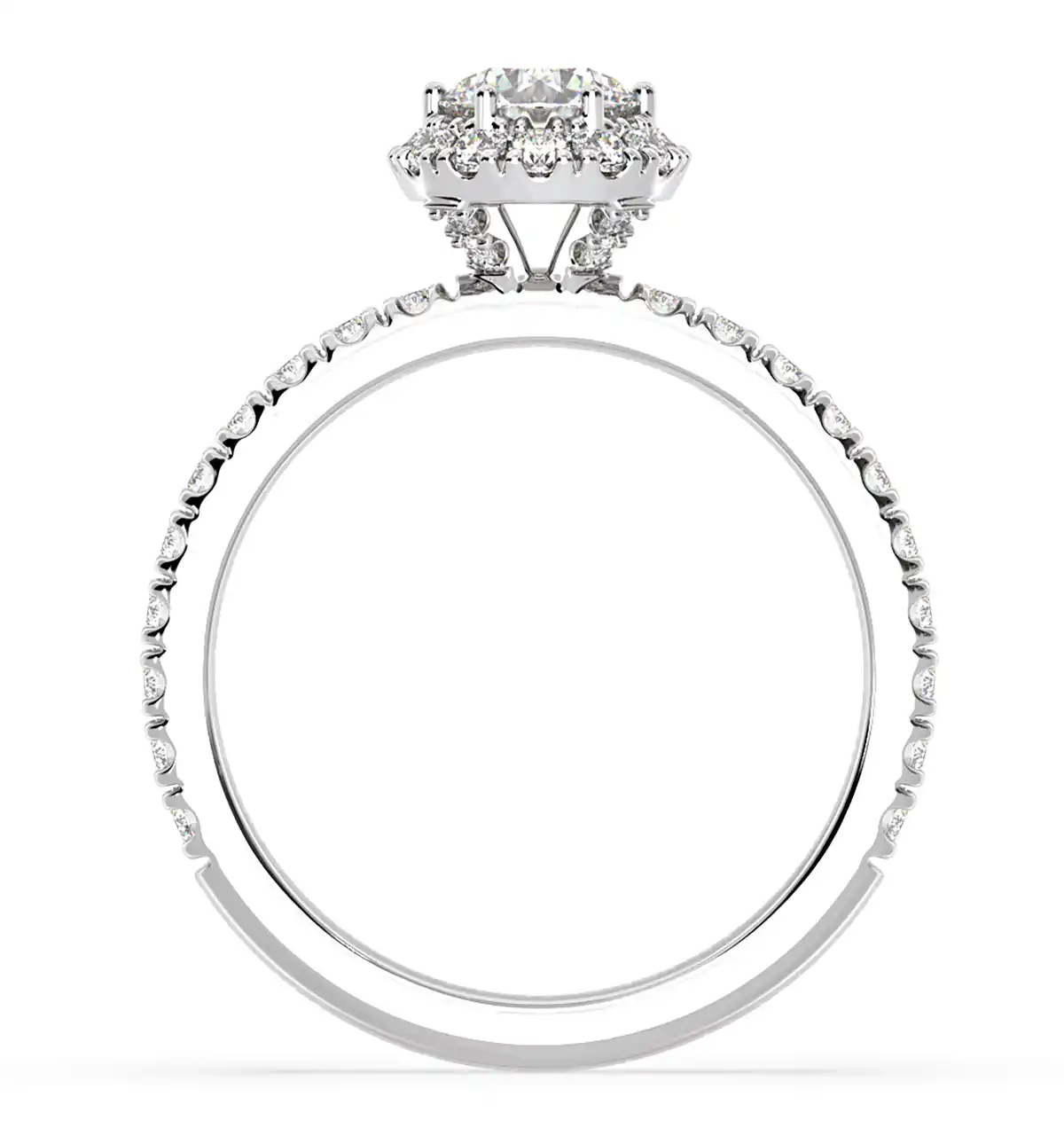 Alessandra Lab Diamond Engagement Ring Platinum 1.10CT F/VS1