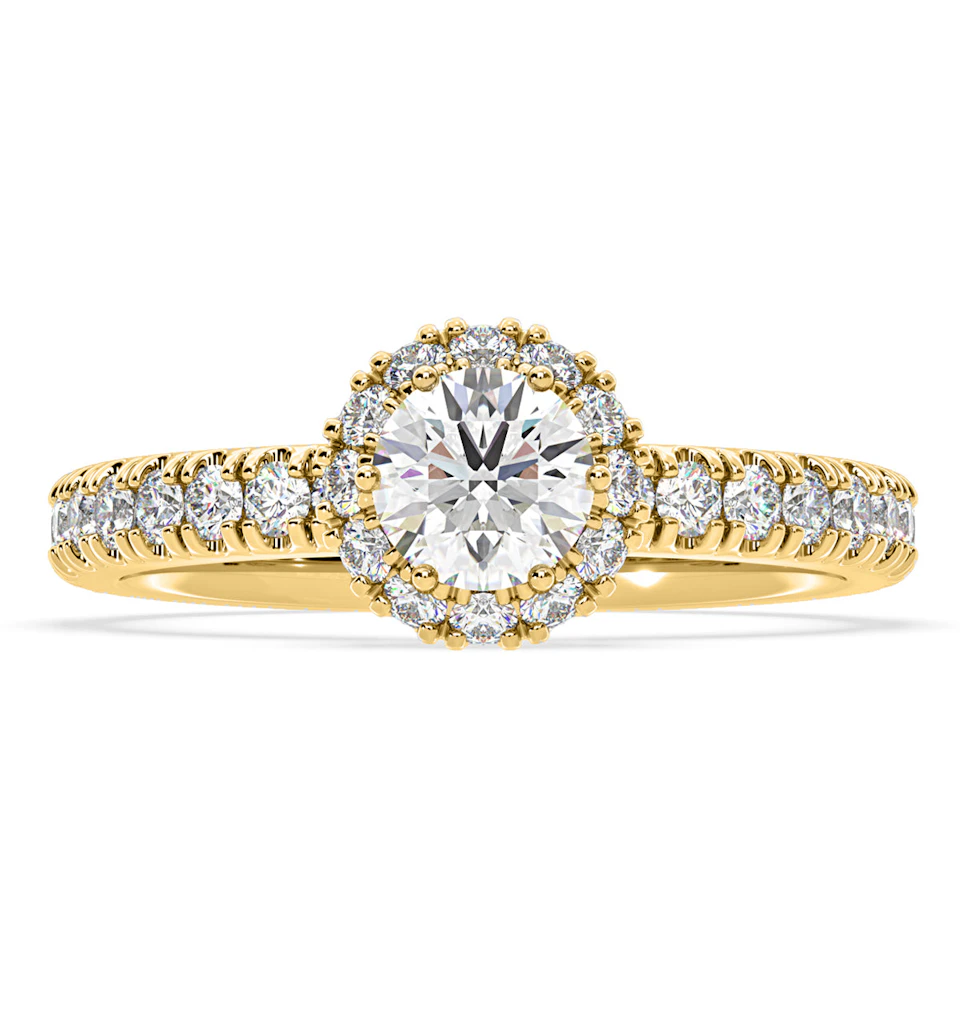 Alessandra Lab Diamond Engagement Ring 18K Gold 1.10CT F/VS1