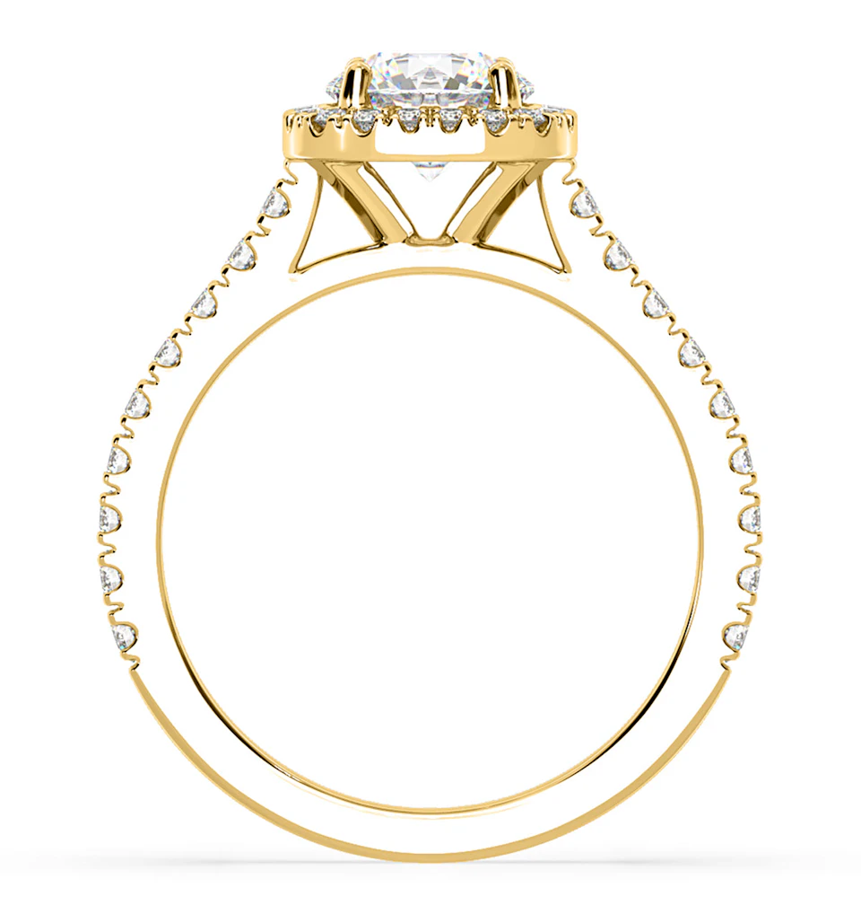 Elizabeth Lab Diamond Halo Engagement Ring in 18K Gold 1.70ct F/VS1