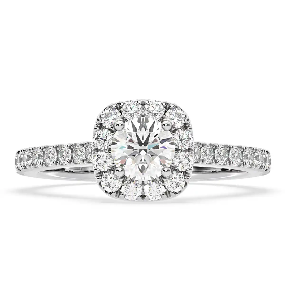Elizabeth Diamond Halo Engagement Ring in Platinum 1.00ct G/SI1
