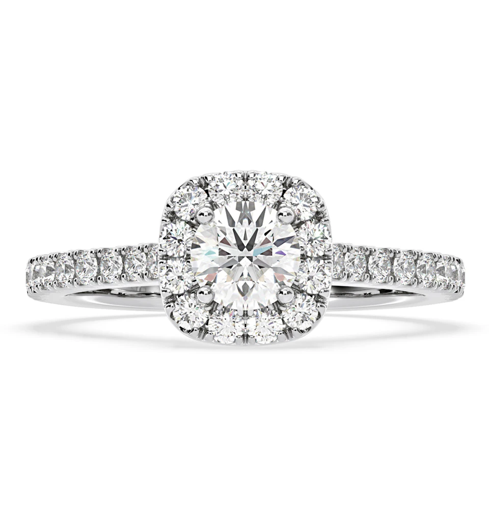 Elizabeth Lab Diamond Halo Engagement Ring in Platinum 1.00ct F/VS1