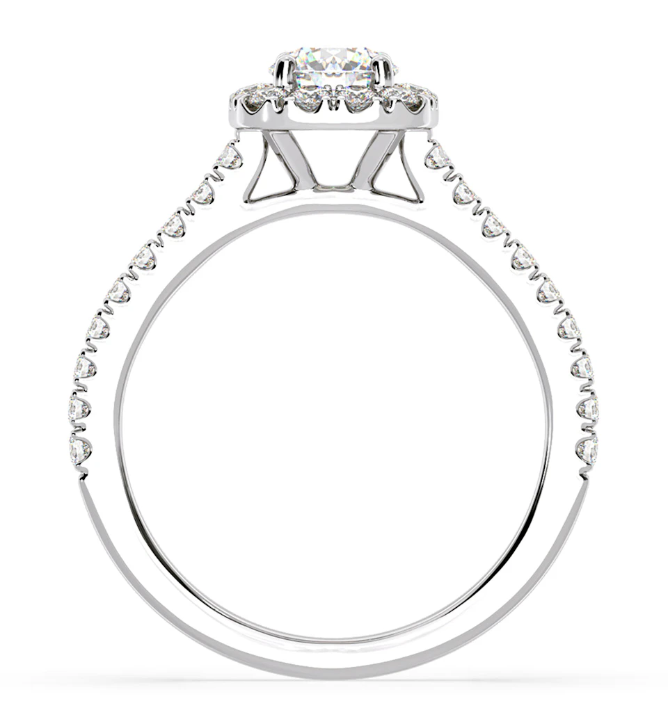 Elizabeth Lab Diamond Halo Engagement Ring in Platinum 1.00ct F/VS1