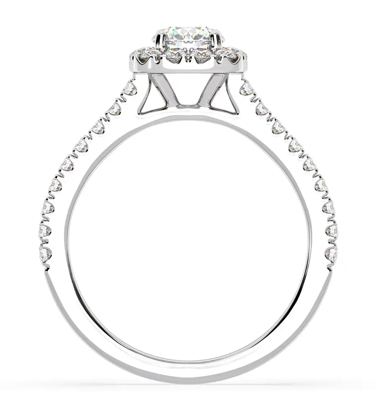 Elizabeth Diamond Halo Engagement Ring in Platinum 1.00ct G/SI1