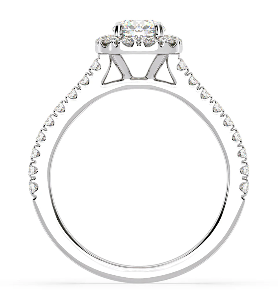Elizabeth Diamond Halo Engagement Ring in Platinum 1.00ct G/VS2