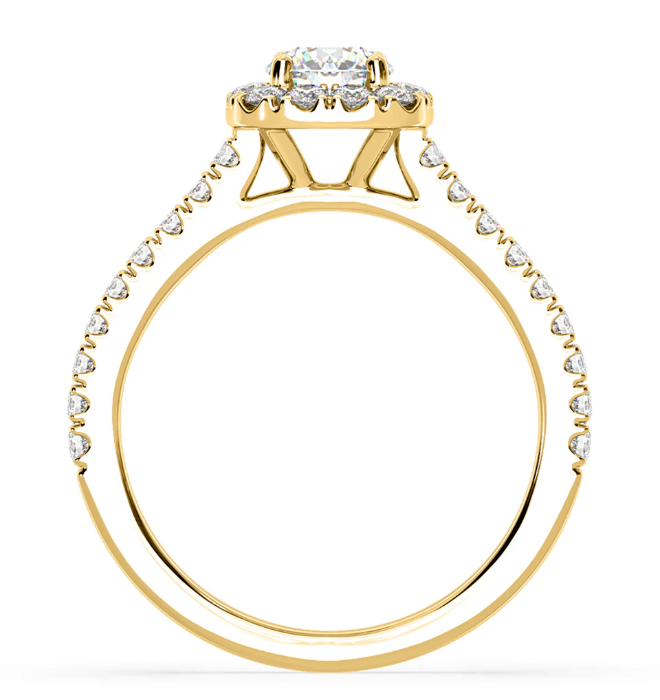 Elizabeth Diamond Halo Engagement Ring in 18K Gold 1.00ct G/SI2
