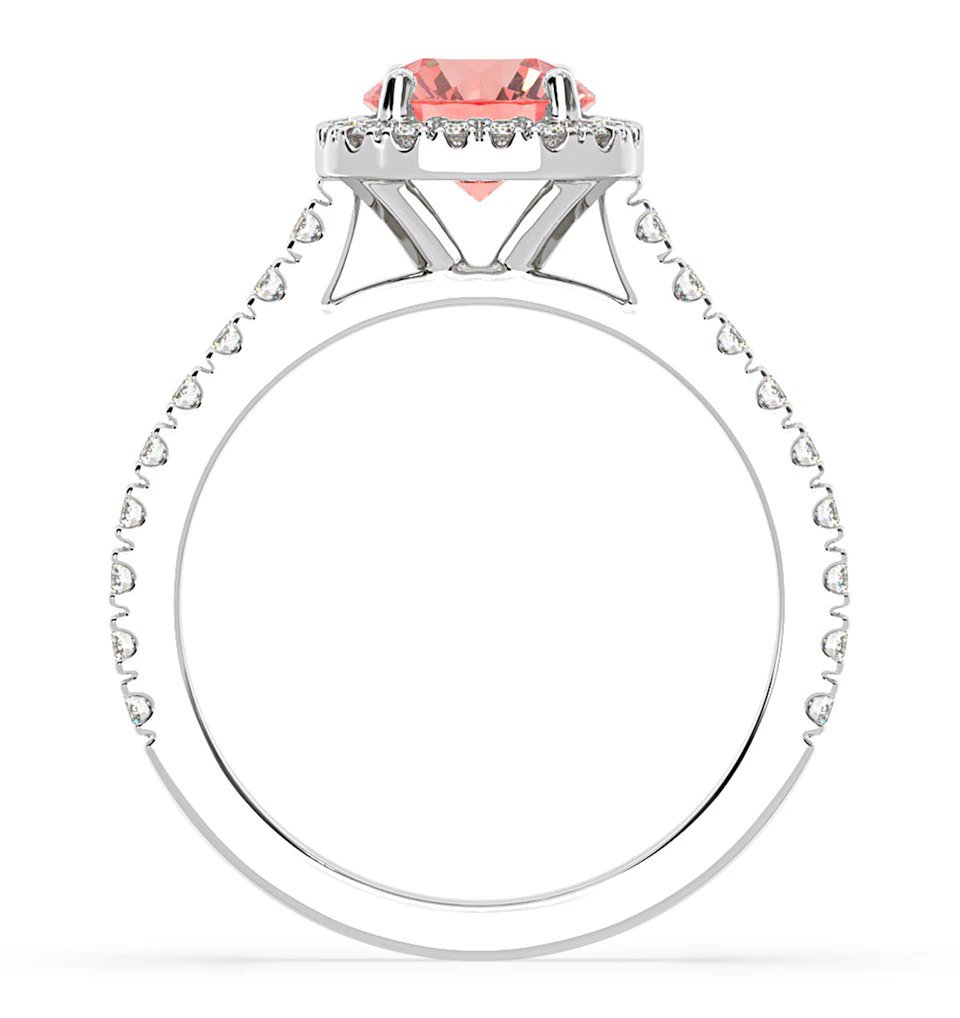 Elizabeth Pink Lab Diamond 1.70ct Halo Ring in Platinum - Elara Collection