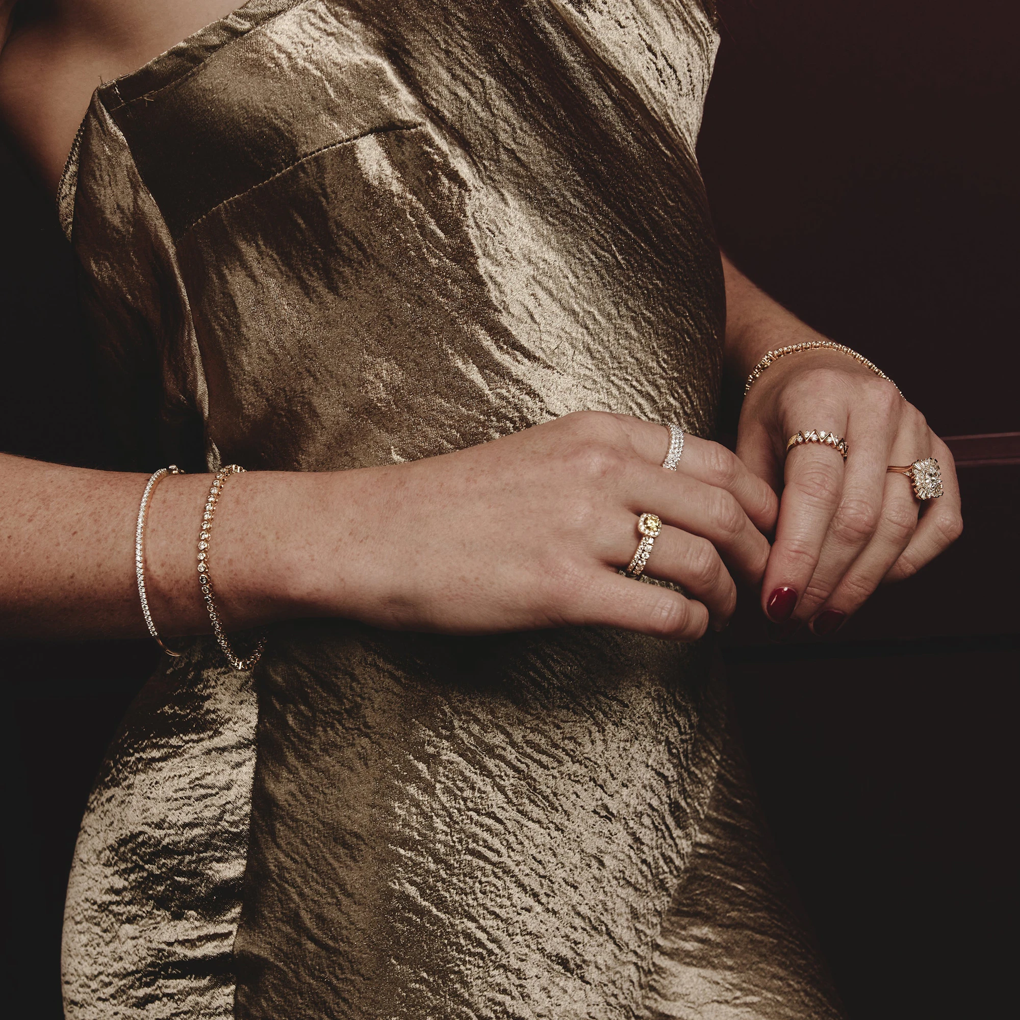 1ct Lab Diamond Tennis Bracelet Rub Over Style in 9K White Gold