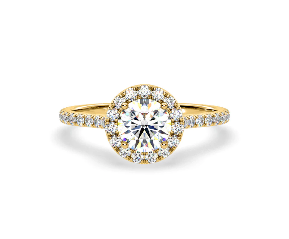 Reina Lab Diamond Halo Engagement Ring in 18K Gold 1.80ct F/VS1