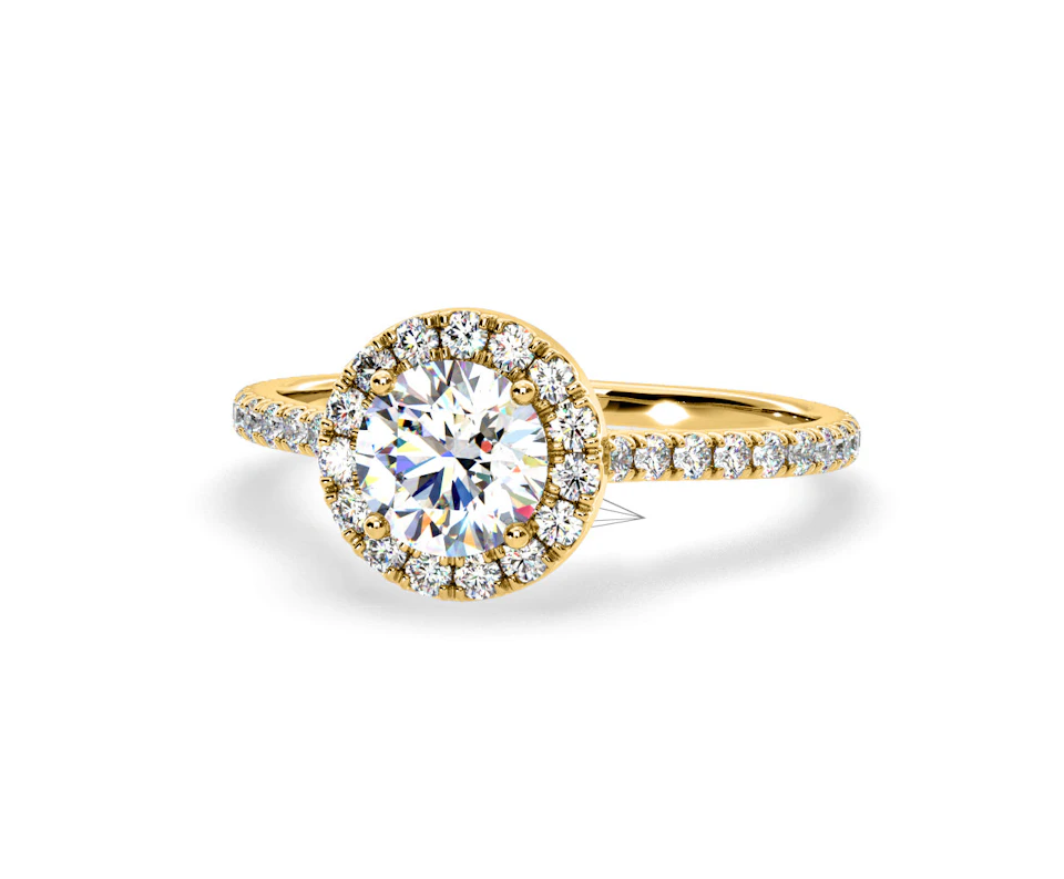 2.80ct Reina Lab Diamond Halo Engagement Ring in 18K Gold F/VS1