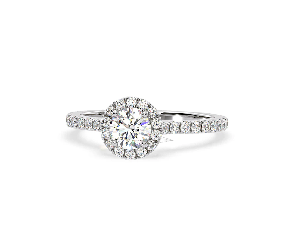 2.30ct Reina Lab Diamond Halo Engagement Ring in Platinum F/VS1