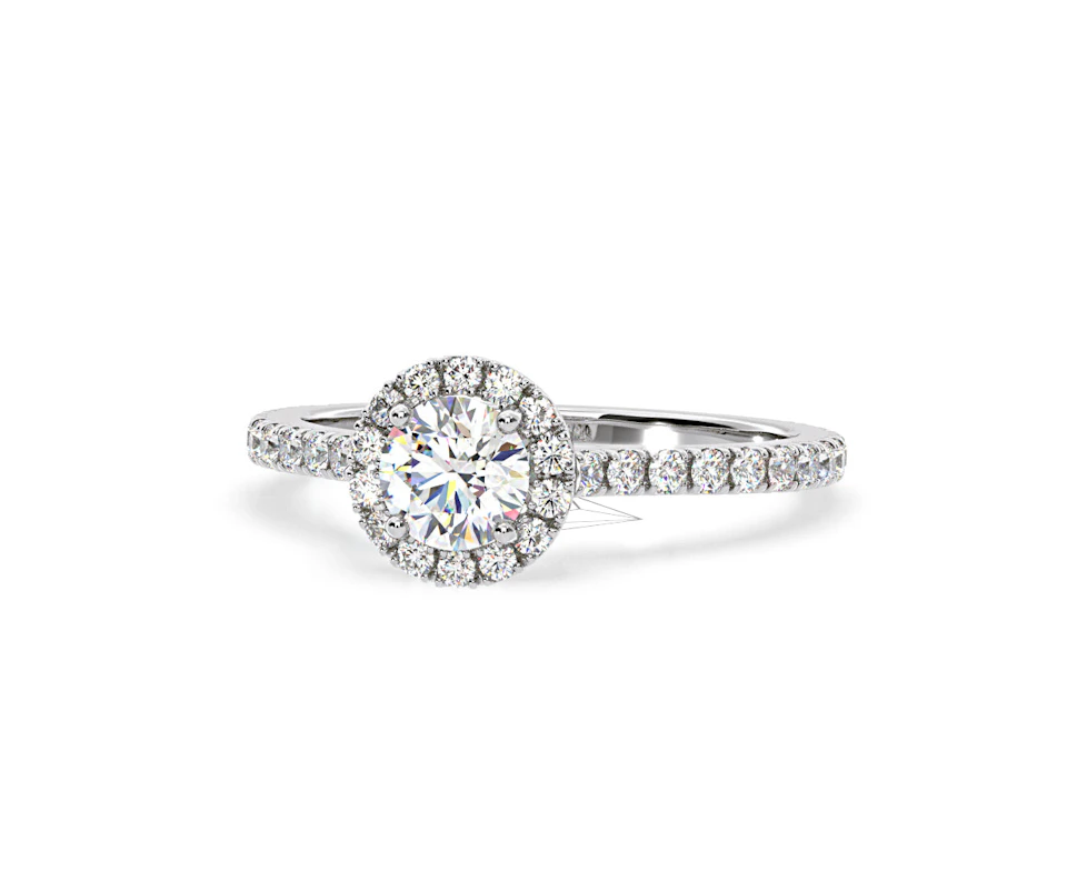 2.30ct Reina Lab Diamond Halo Engagement Ring in Platinum F/VS1