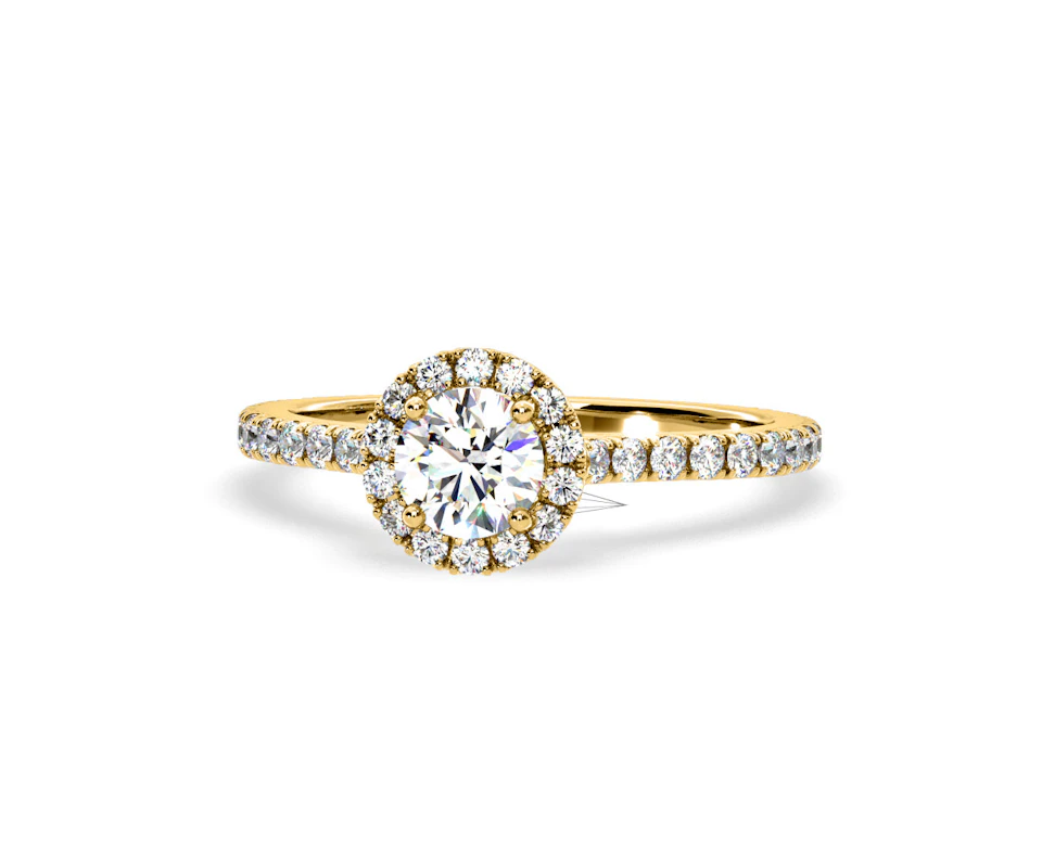 2.30ct Reina Lab Diamond Halo Engagement Ring in 18K Gold F/VS1