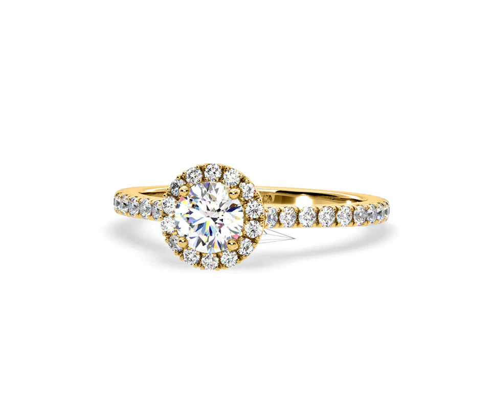2.30ct Reina Lab Diamond Halo Engagement Ring in 18K Gold F/VS1