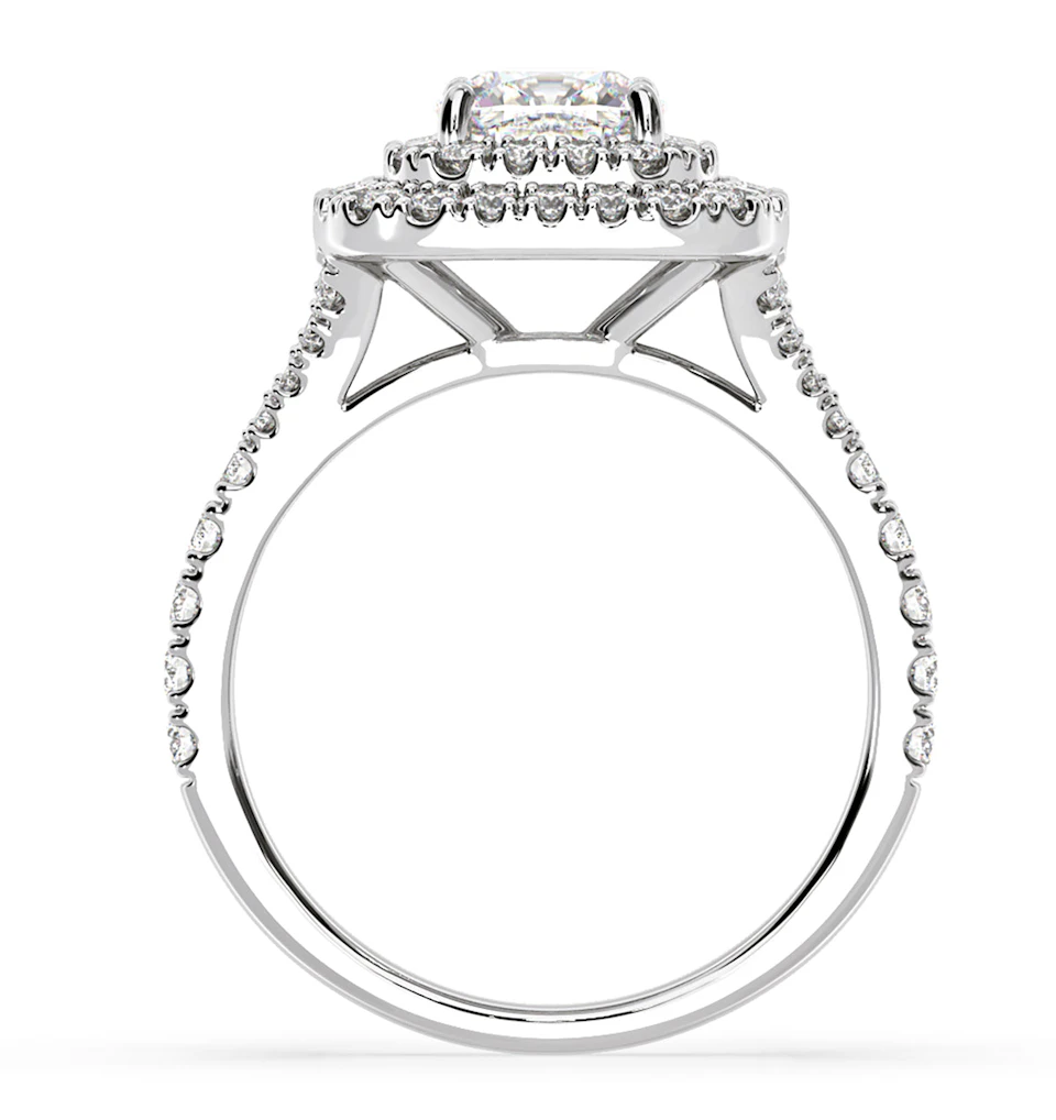 Anastasia GIA Diamond Halo Engagement Ring 18K White Gold 1.70ct G/SI1