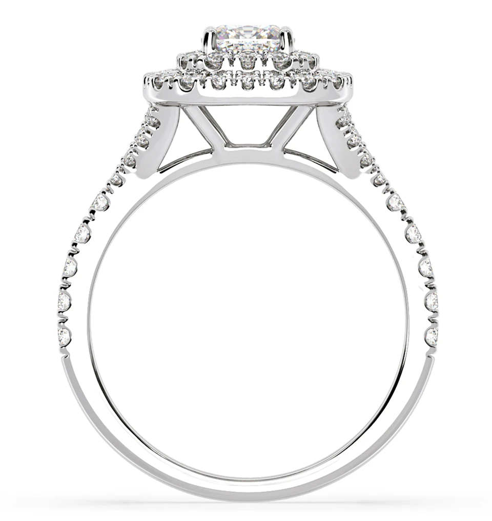 Anastasia Diamond Halo Engagement Ring 18K White Gold 1.30ct G/VS1