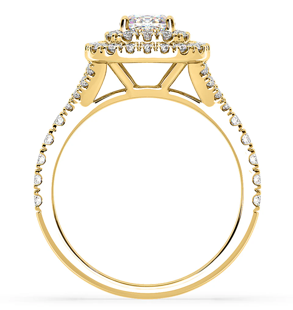 Anastasia Diamond Halo Engagement Ring in 18K Gold 1.30ct G/SI1