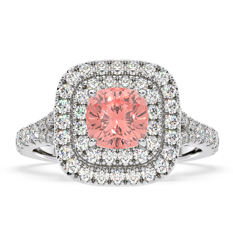 Anastasia Pink Lab Diamond 1.65ct Halo Ring in Platinum - Elara Collection