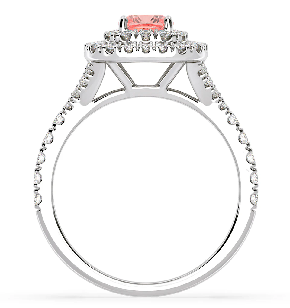 Anastasia Pink Lab Diamond 1.30ct Halo Ring in Platinum - Elara Collection