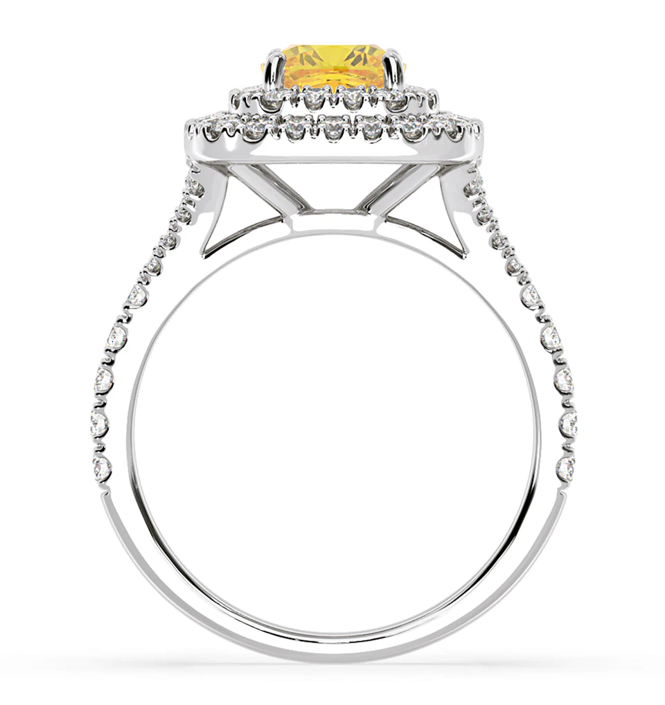 Anastasia Yellow Lab Diamond 1.65ct Halo Ring in Platinum - Elara Collection