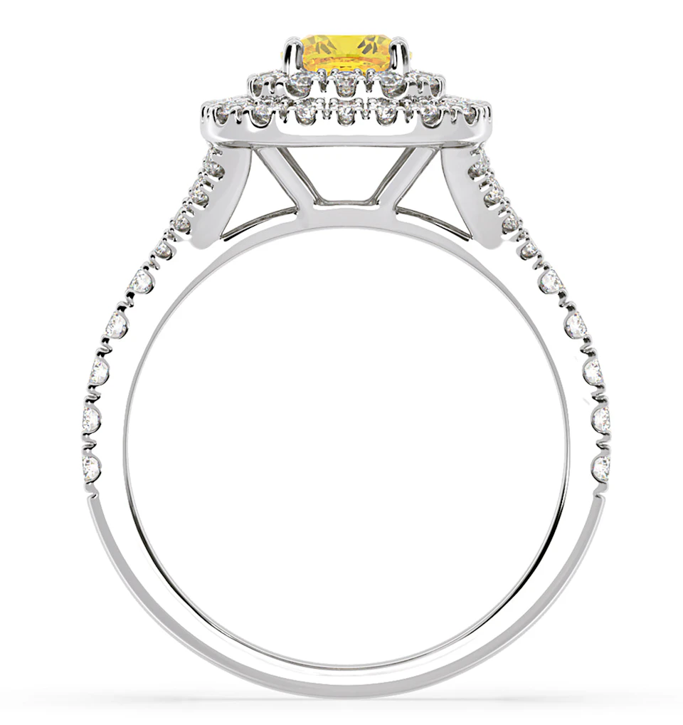 Anastasia Yellow Lab Diamond 1.30ct Halo Ring in Platinum - Elara Collection