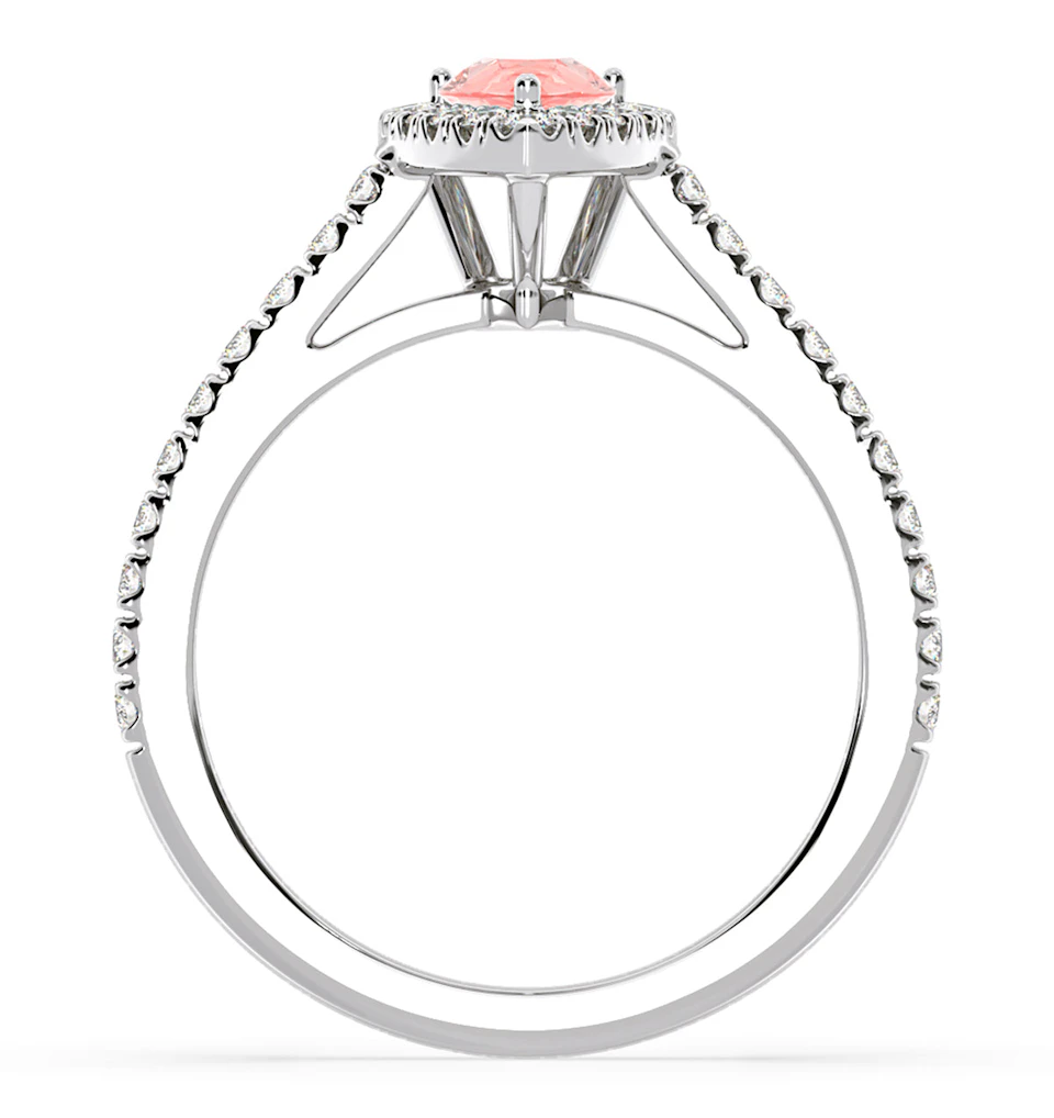 Diana Pink Lab Diamond Pear Halo Ring 1.00ct in Platinum - Elara Collection