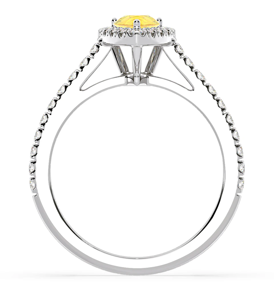 Diana Yellow Lab Diamond Pear Halo Ring 1.00ct in Platinum - Elara Collection