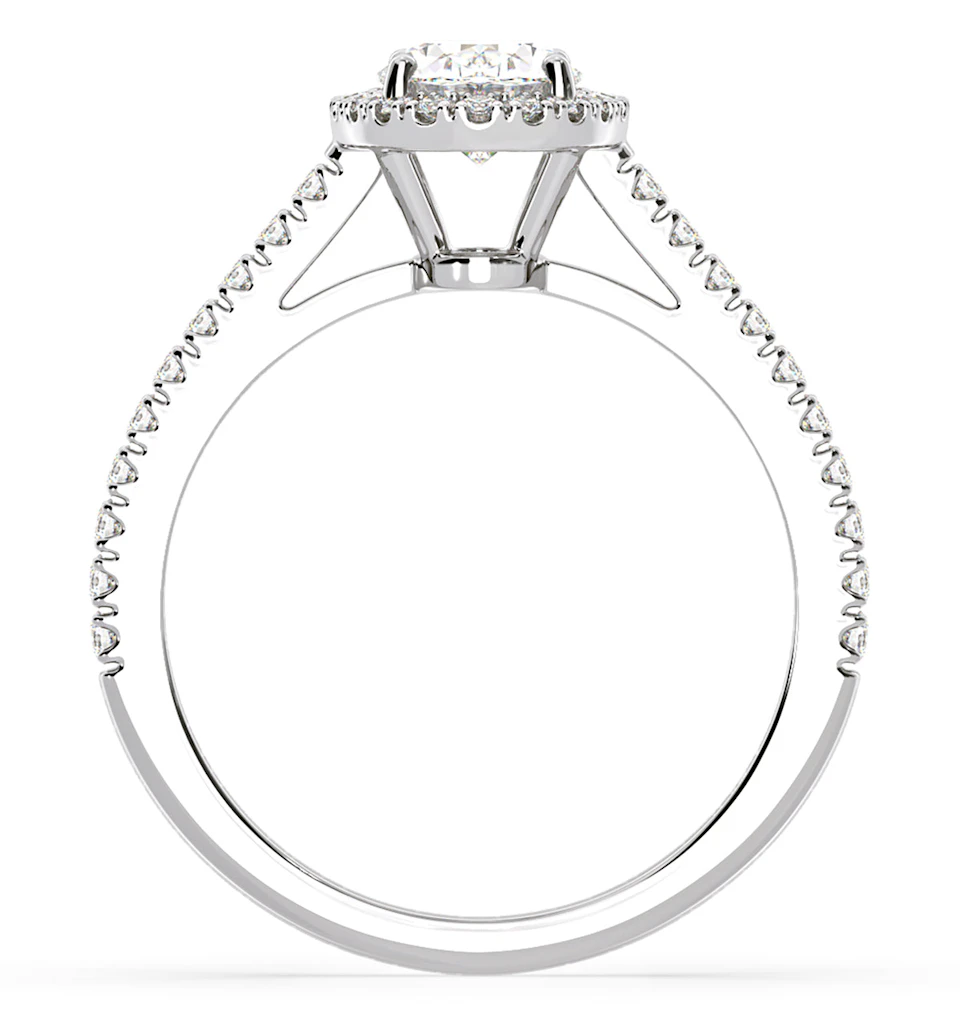 Georgina GIA Oval Diamond Halo Engagement Ring Platinum 1.55ct G/VS1