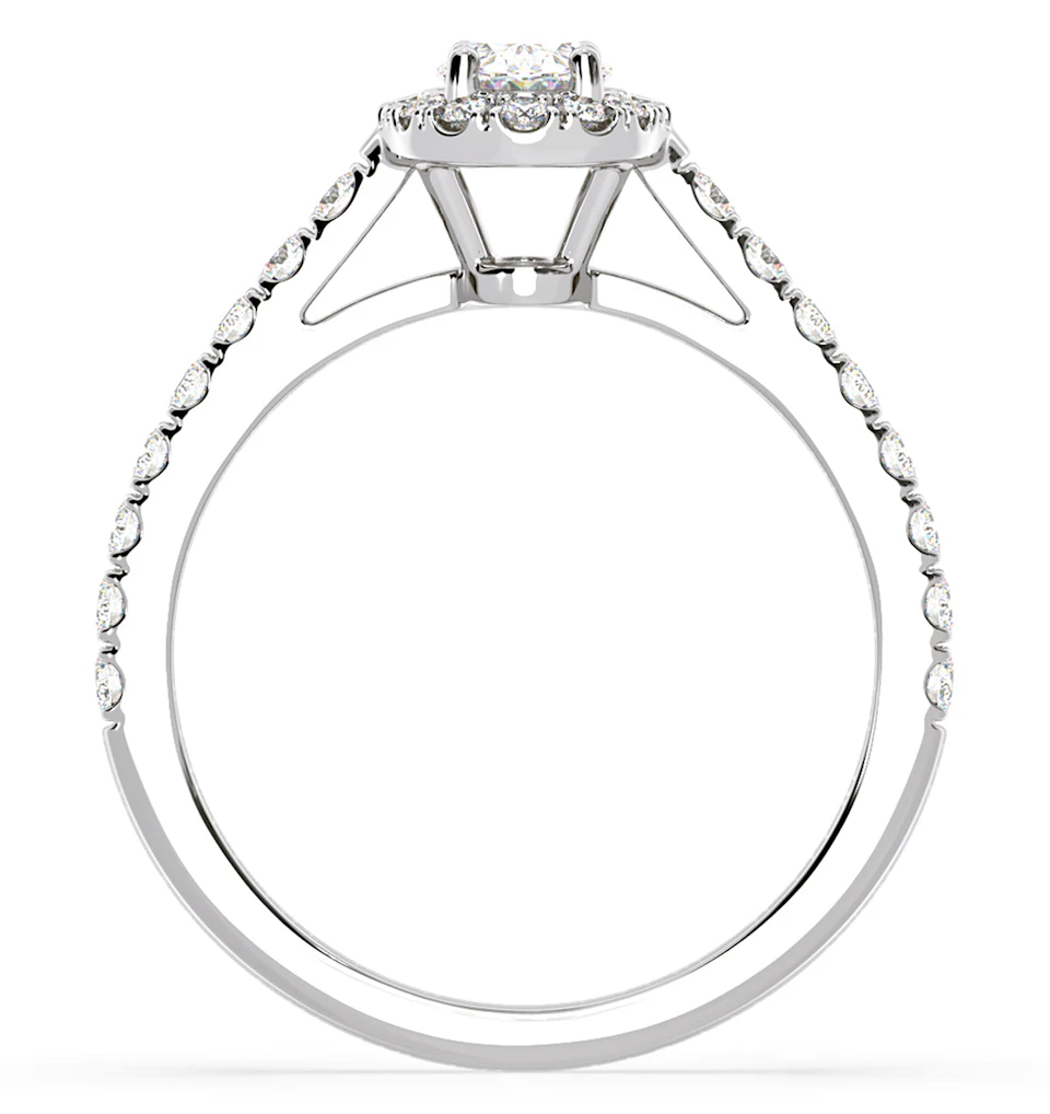 Georgina GIA Oval Diamond Halo Engagement Ring 18KW Gold 1.30ct G/Vs1