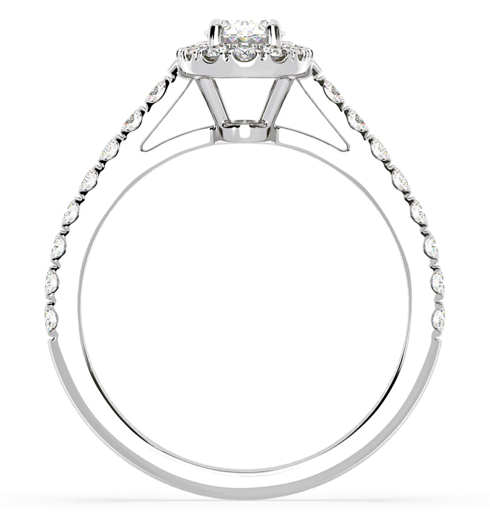 Georgina GIA Oval Diamond Halo Engagement Ring Platinum 1.30ct G/Vs1
