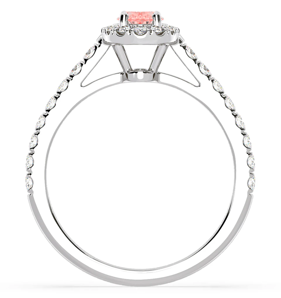 Georgina Pink Lab Diamond Oval Halo 0.90ct Ring in 18K White Gold - Elara Collection