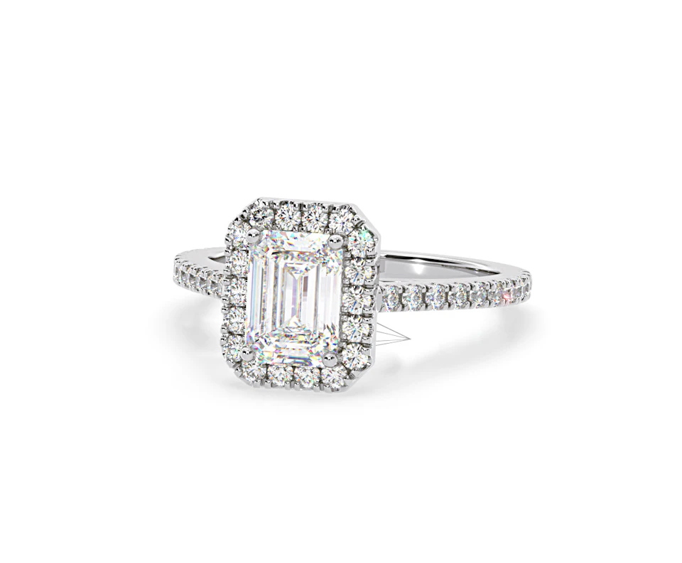 Annabelle Lab Diamond Halo Engagement Ring in Platinum 2.75ct F/VS1