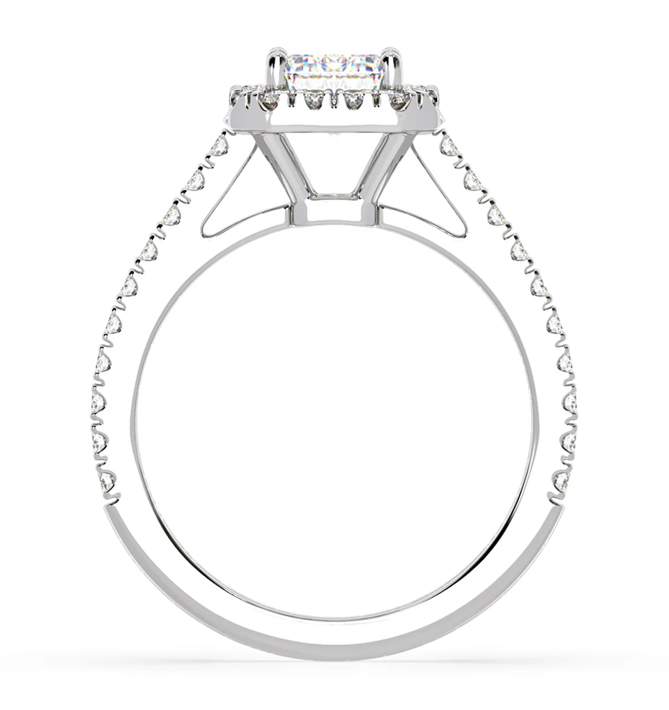 Annabelle GIA Diamond Halo Engagement Ring in Platinum 1.65ct G/VS1