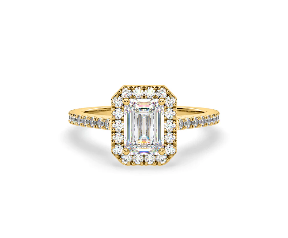 Annabelle Lab Diamond Halo Engagement Ring in 18K Gold 2.15ct F/VS1