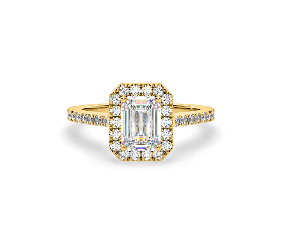 Annabelle Lab Diamond Halo Engagement Ring in 18K Gold 2.75ct F/VS1