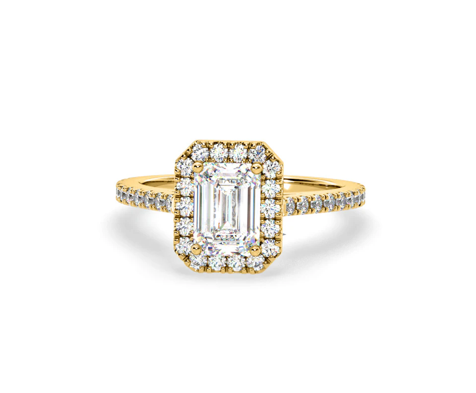 Annabelle Lab Diamond Halo Engagement Ring in 18K Gold 2.75ct F/VS1