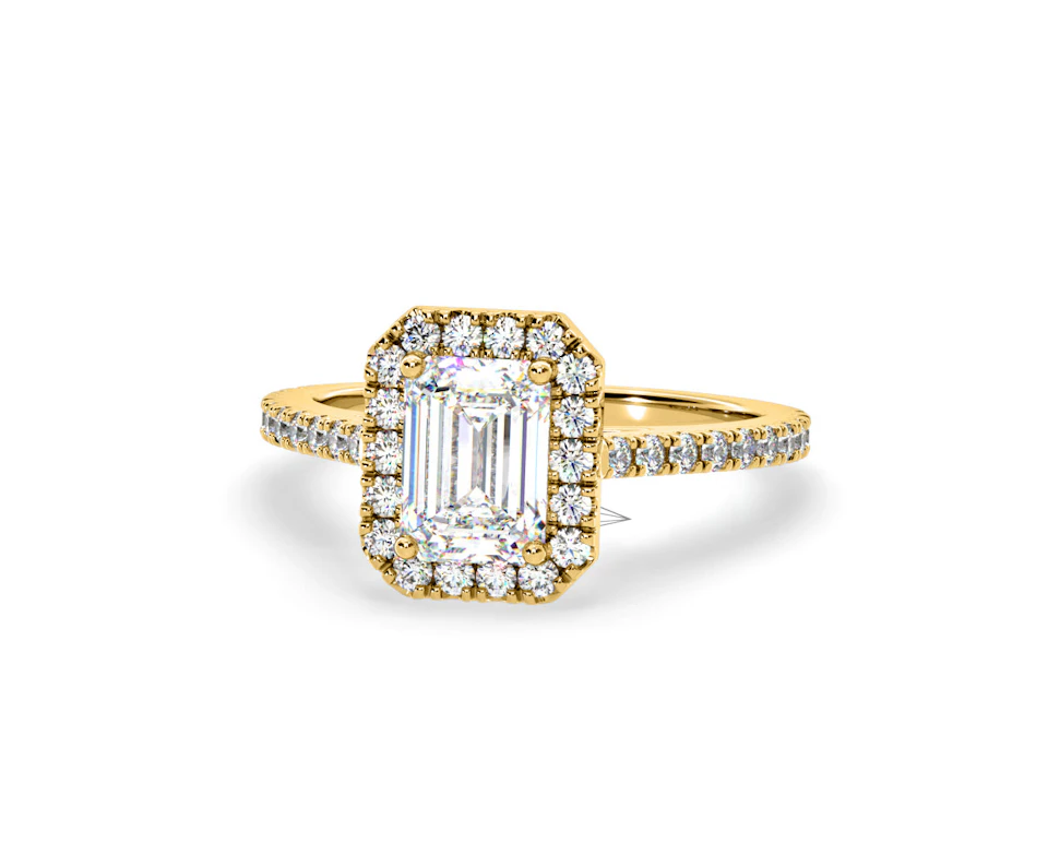 Annabelle Lab Diamond Halo Engagement Ring in 18K Gold 2.75ct F/VS1