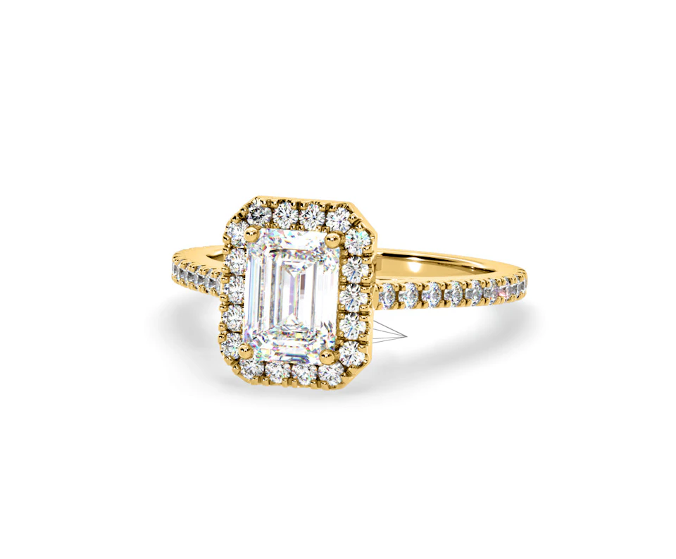 Annabelle Lab Diamond Halo Engagement Ring in 18K Gold 2.15ct F/VS1