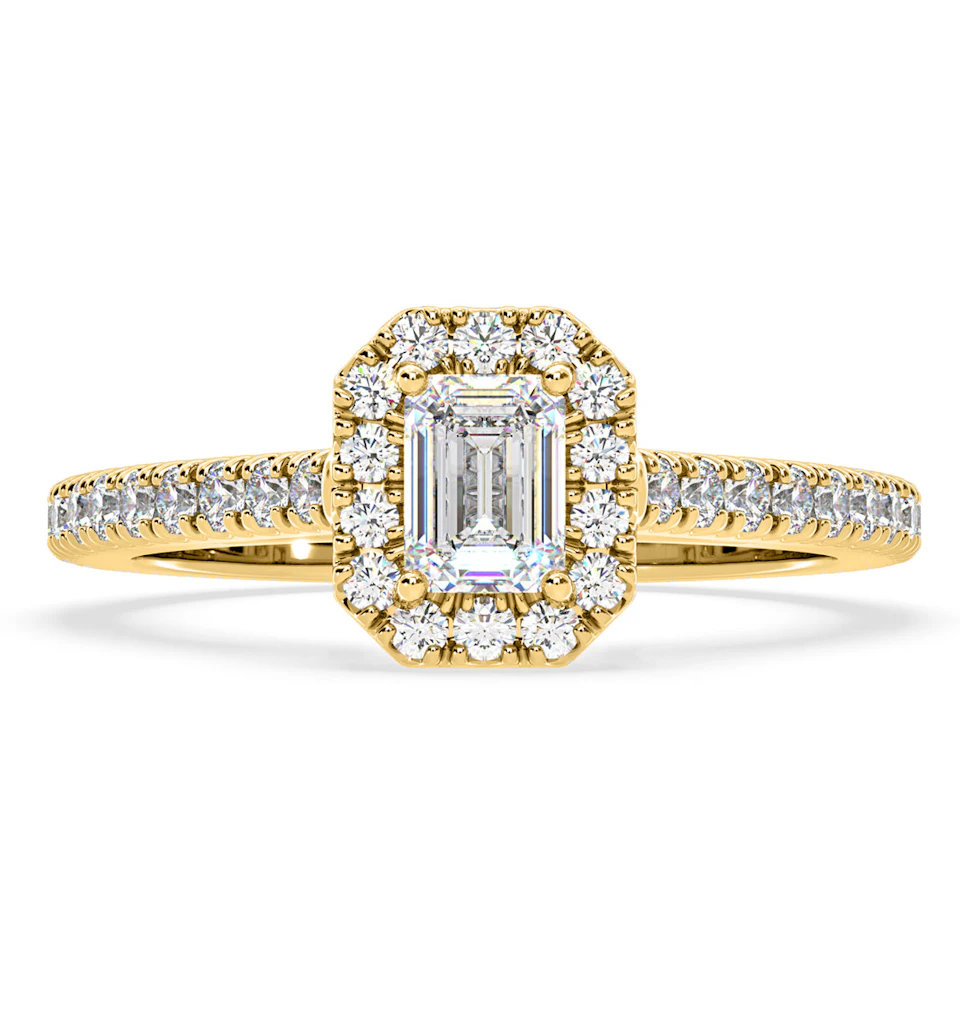 Annabelle GIA Diamond Halo Engagement Ring in 18K Gold 1.35ct G/VS1