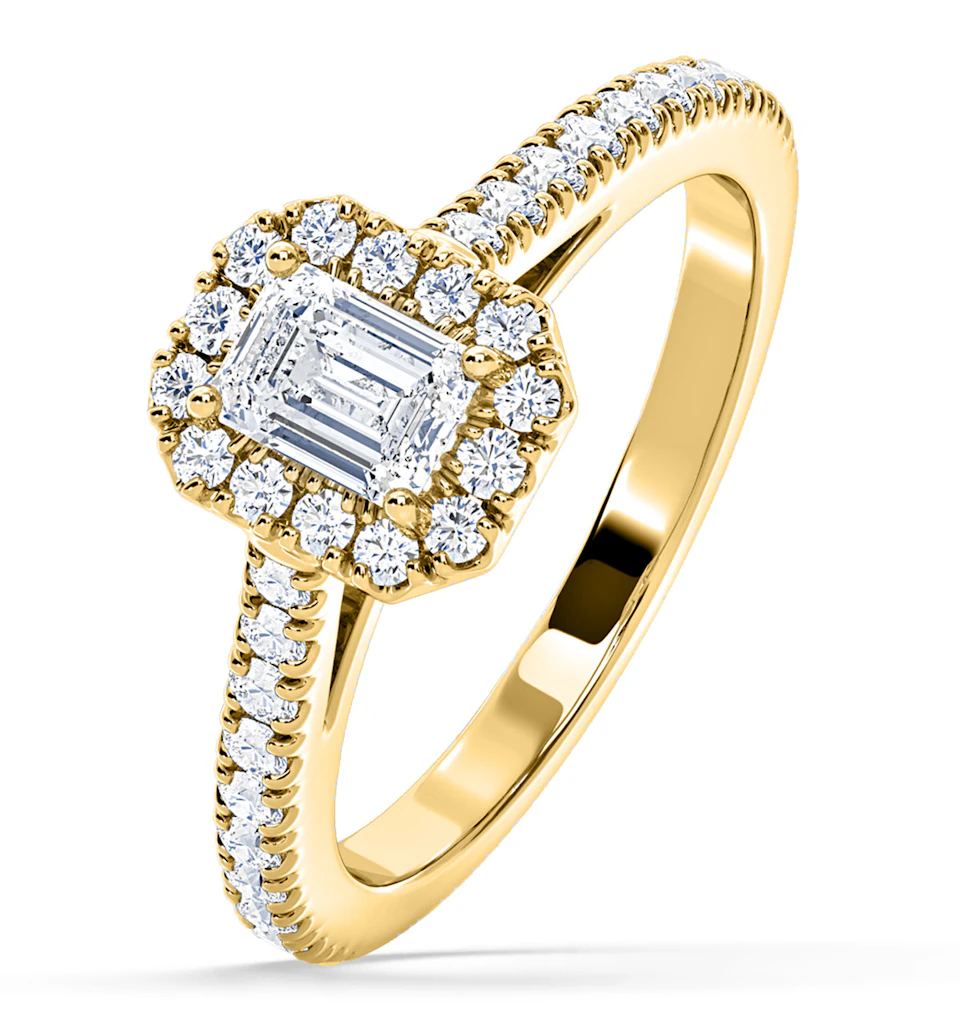 Annabelle GIA Diamond Halo Engagement Ring in 18K Gold 1.35ct G/VS1