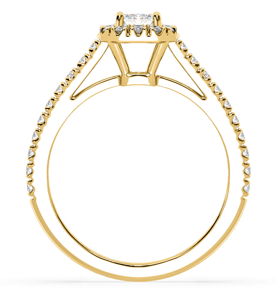 Annabelle GIA Diamond Halo Engagement Ring in 18K Gold 1.35ct G/VS1