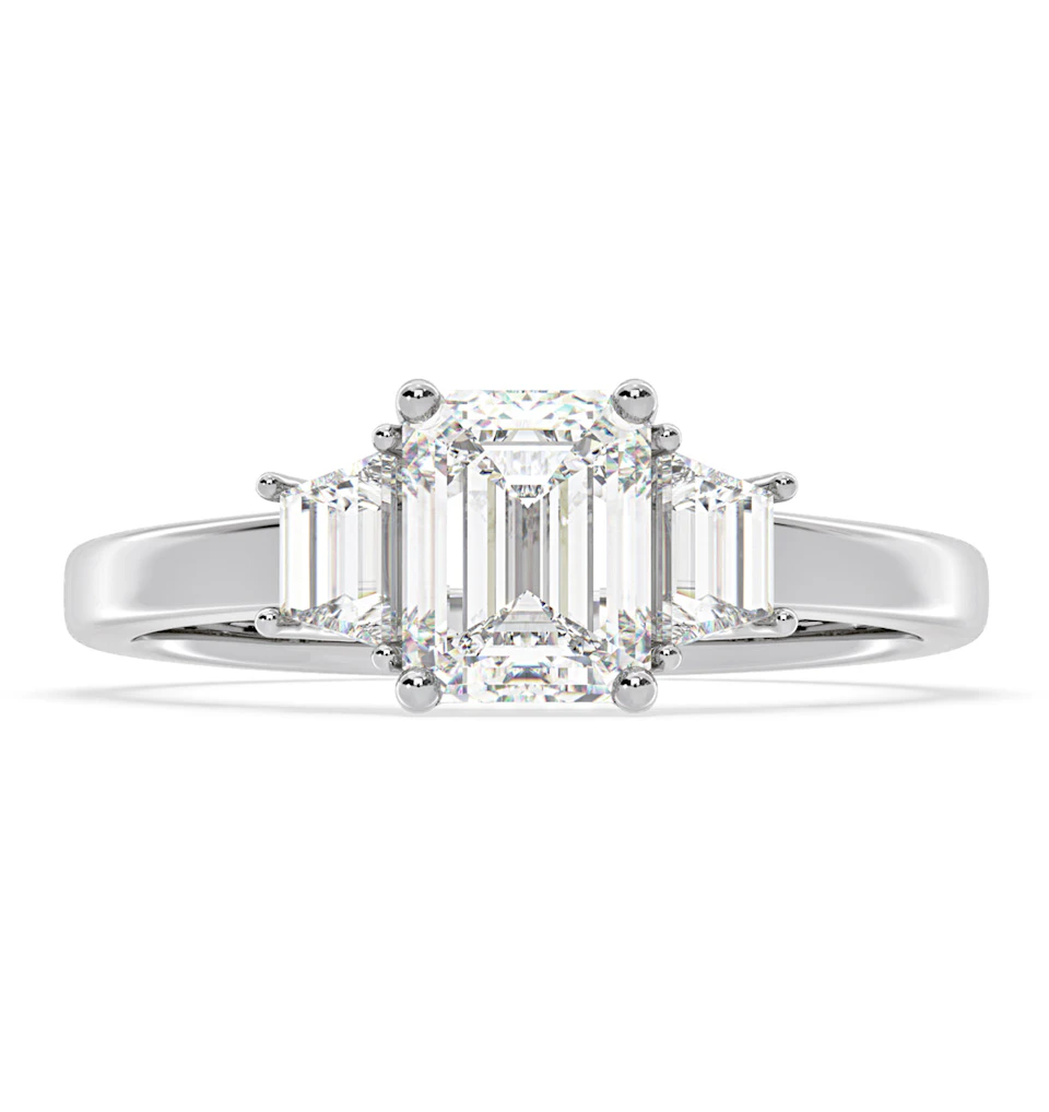 Erika Lab Diamond 1.70ct Emerald Cut Ring in Platinum F/VS1